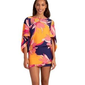 NEW Trina Turk Breeze Swimsuit Coverup Classic Tunic Multi Print Womens Medium